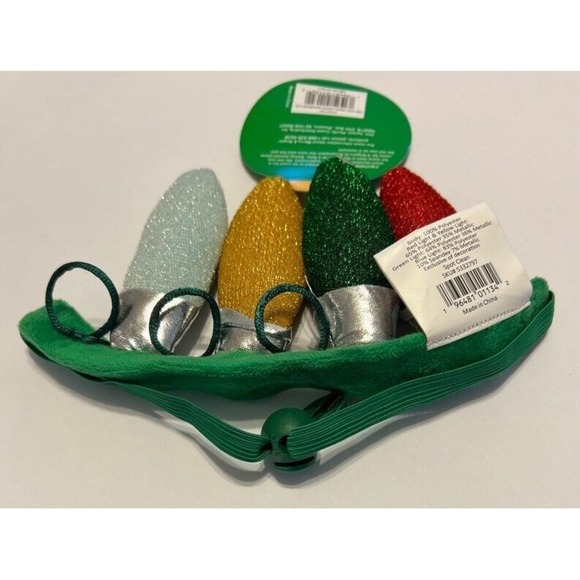 Merry &‎ Bright Christmas Pet Accessory Xmas Lights Headband L/XL New - Picture 1 of 3